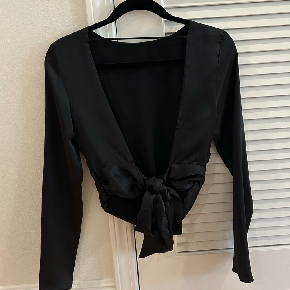 Zara Open Tie Back Satin Top